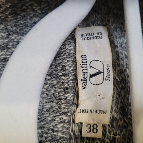 Valentino Studio wool knit jacket, grey/white/black, 38 Italian - Picture 3 of 4